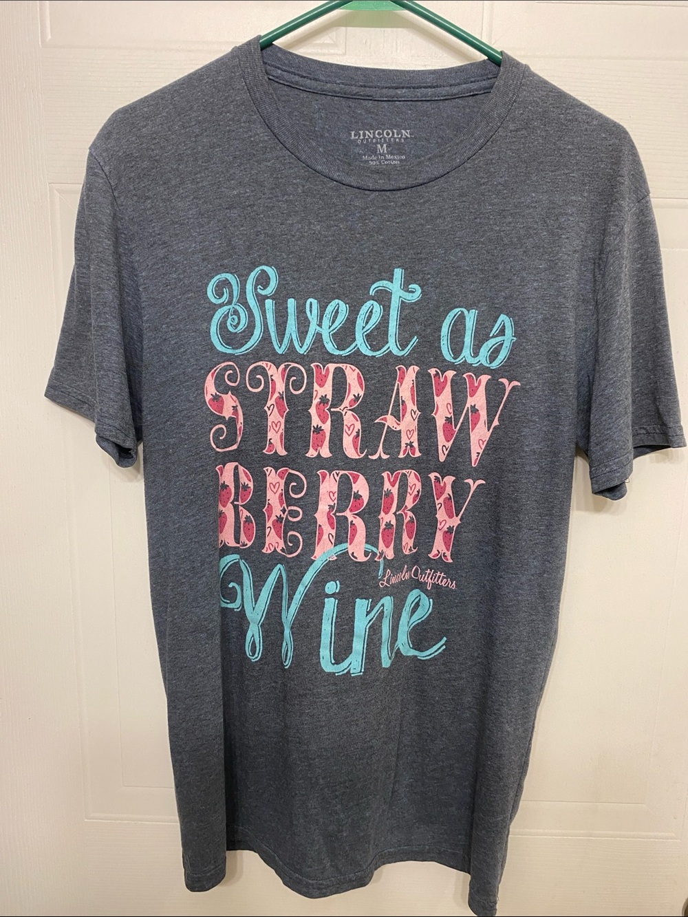 "Sweet as Strawberry Wine" Graphic Tee - Gray / Pink